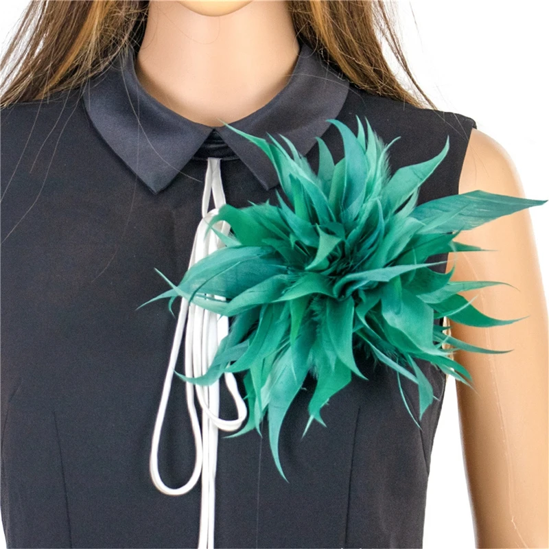 Dual Purpose Corsage Head Flower Rip Fluttering Feather Flower Clothing Accessories Headdress Brooch Goose Feather Flower Diy