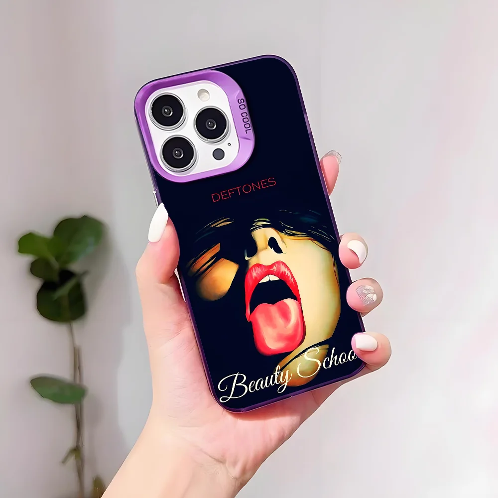 D-Deftones Band Phone Case For IPhone 17 16 15 14 13 12 11 Pro Max Plus Mini IMD Color Silver Shell