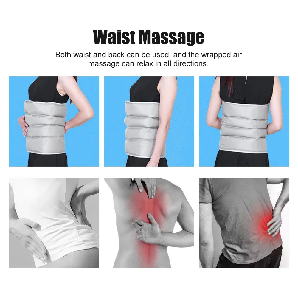 Air Compression 6 Section Leg Massager Waist Arm Leg Wrap Foot Ankles Calf Massage Device Promotion Body Blood Circulation Care