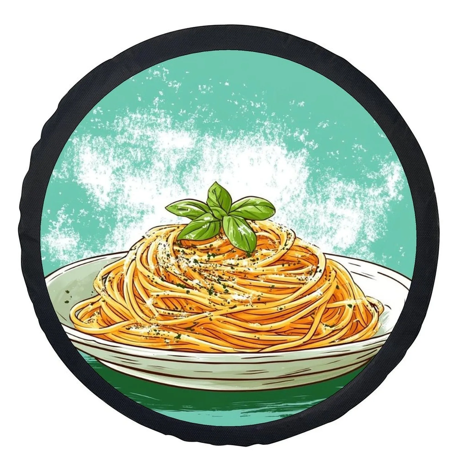 

Spaghetti Dish Graphic Tire Cover Food Art Spare Wheel Protector Universal Fit SUV