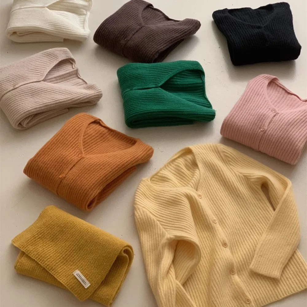 

Classic Sle V-Ne Slim Fit Knitted Sweater Brued Fini Super Slimming Stri Open Cardigan Faionable Commute Wear