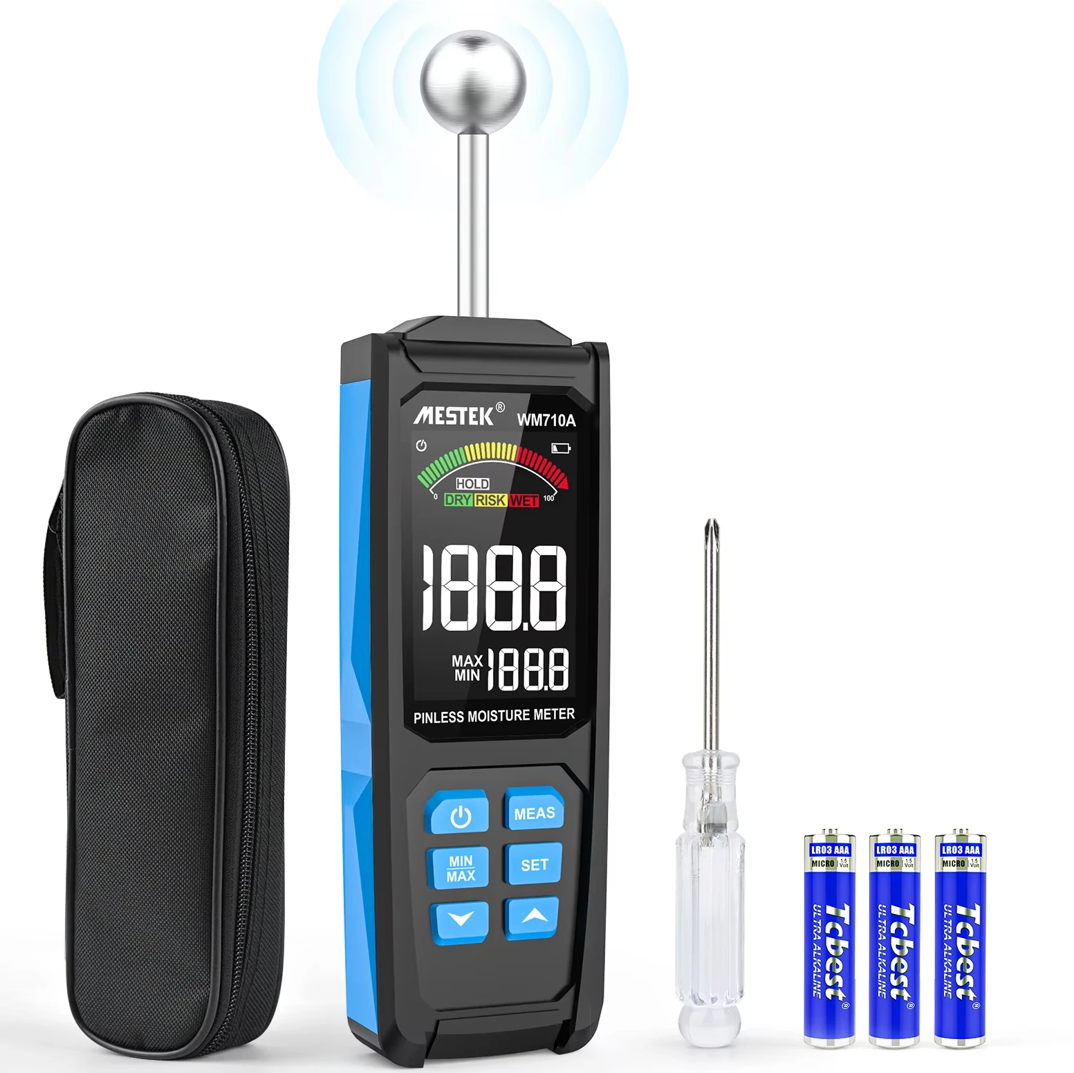 

Portable WM710A Moistures Meter Humidity Detectors Tester Wood Cardboard Lumber Concrete Buildings-for Measurement