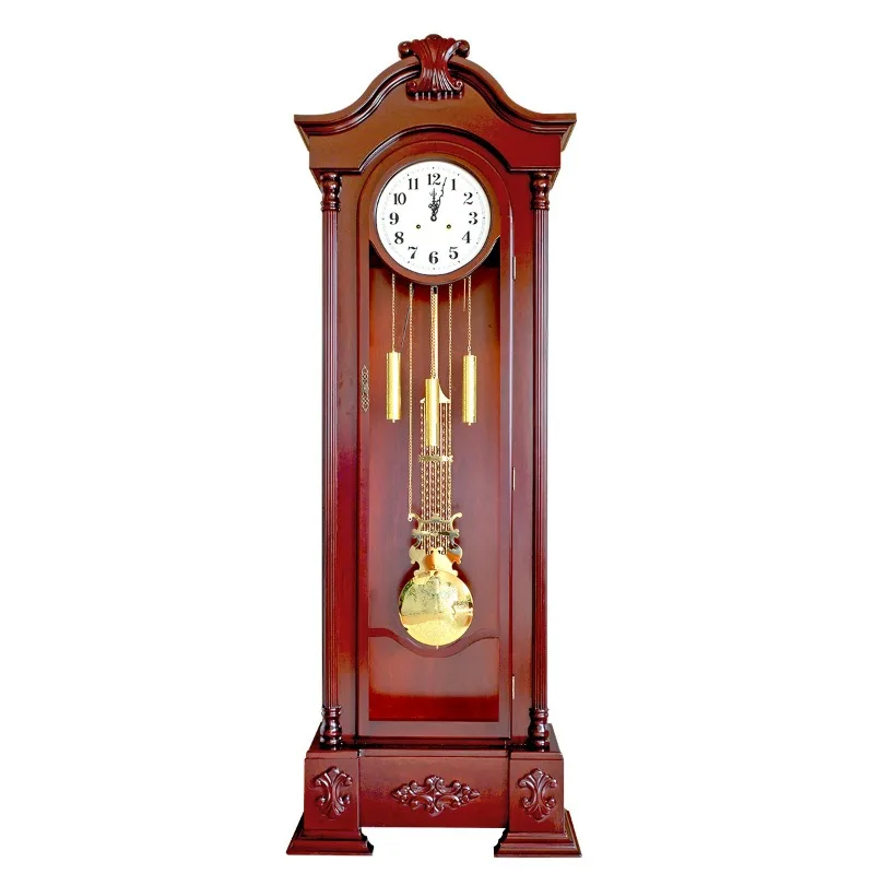Villa-level luxury European floor clock living room solid wood machinery Yunhao clock large standing clock