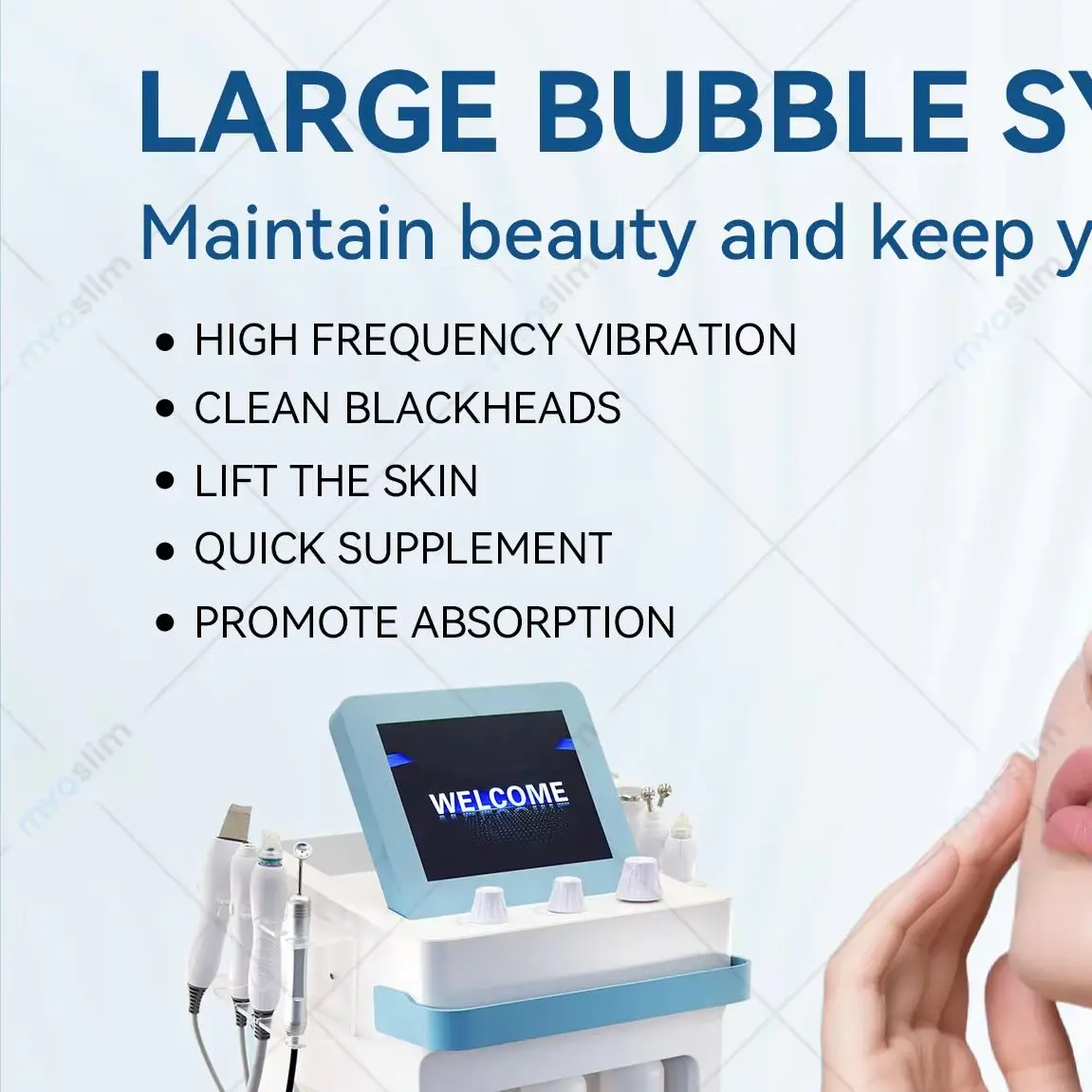 Professional Vertical Hydra Oxygen Facial Beauty Machine, Hydra Dermabrasion Skin Cleansing Blackhead Cleansing Facial Skin Tigh