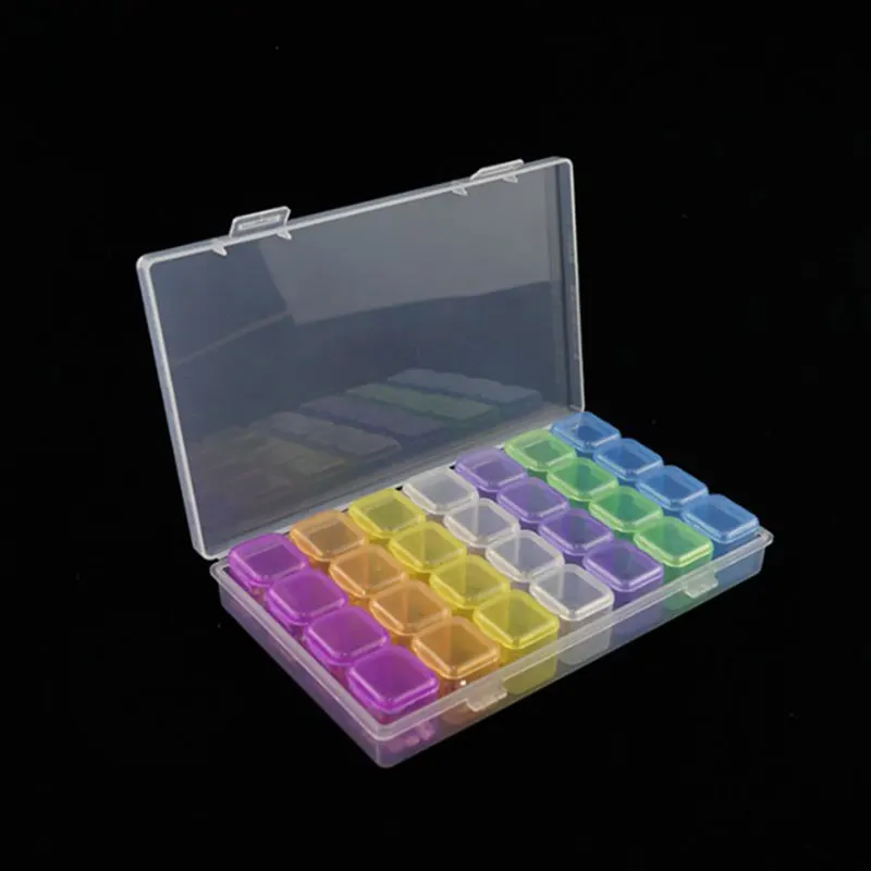 

Коробка для хранения страз и украшений для ногтей, прозрачный органайзер для нейл-арта, пластиковая шкатулка с разделителями для украшений