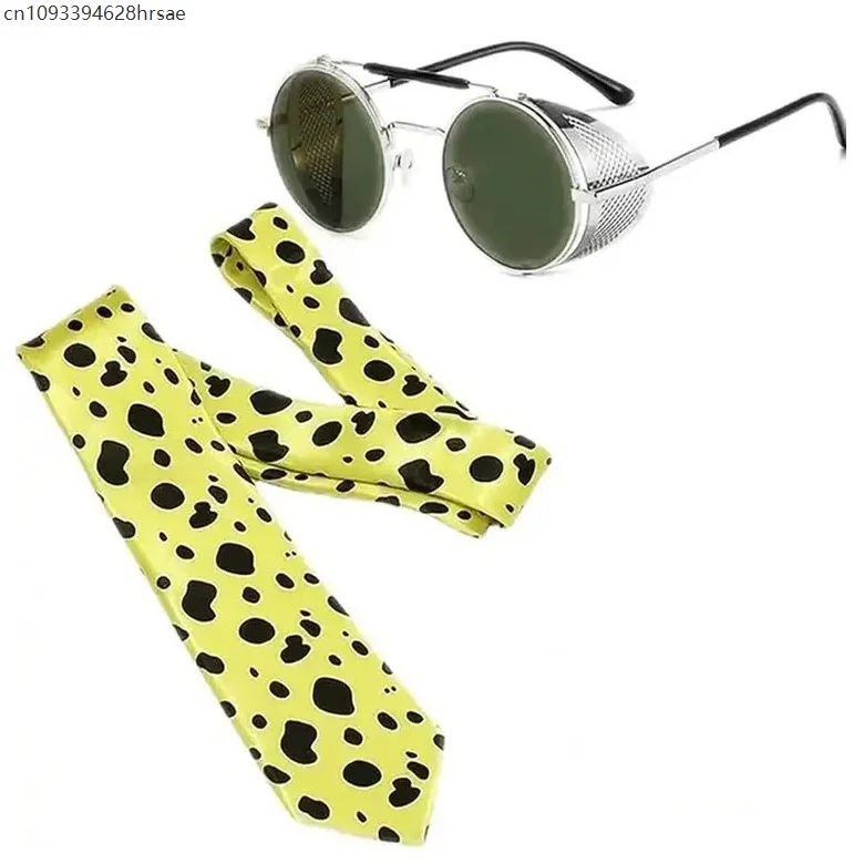 

Mens Tie Classic Neckties Yellow Background With Black Polka Dots Narrow Collar Slim Casual Tie Accessories Gift