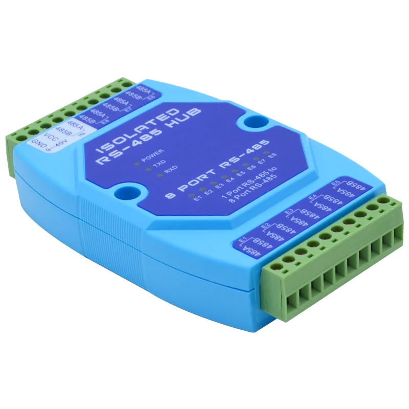 8-port 485 hub, splitter, and shared device - industrial-grade photoelectric isolated repeater