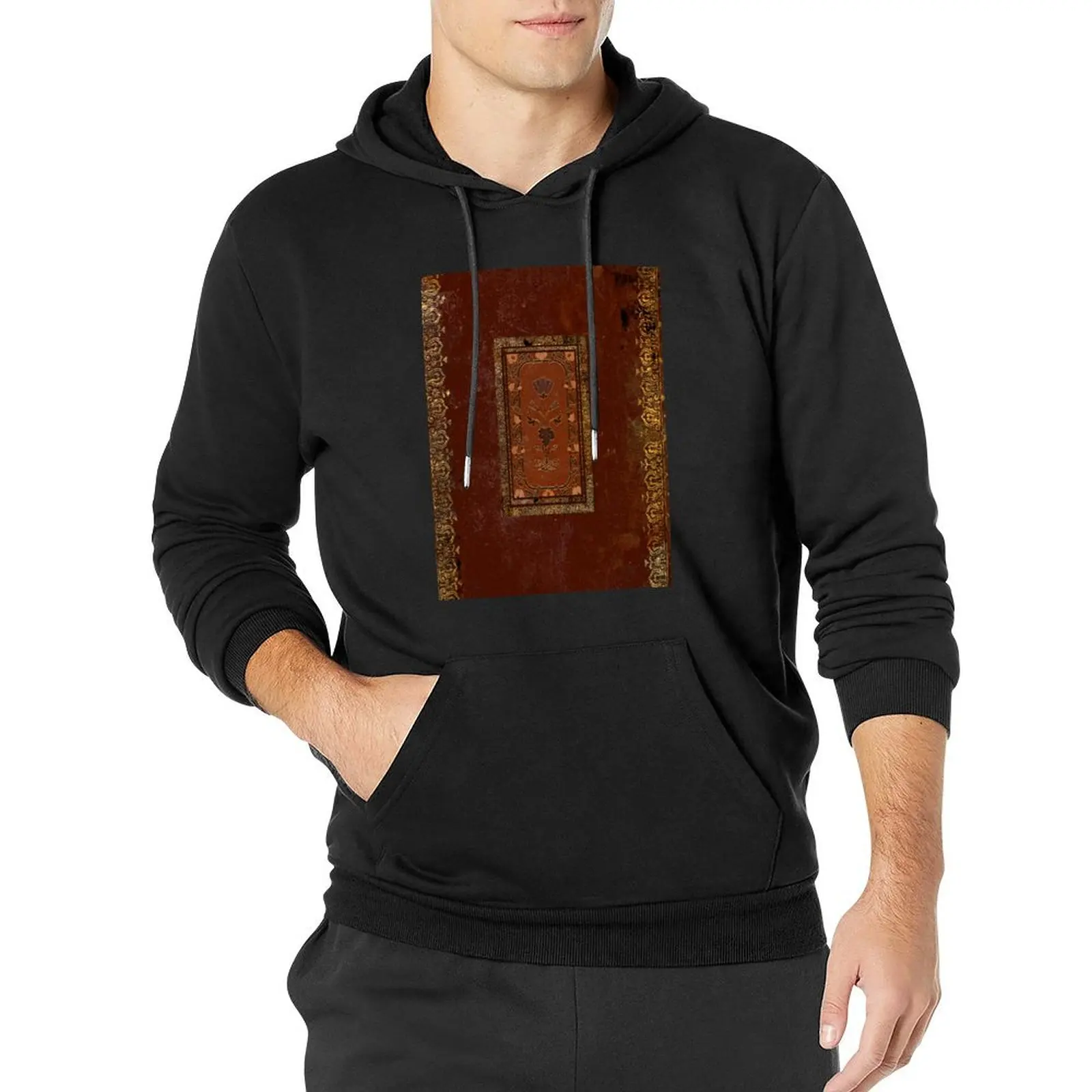 

Vintage Victorian Old Leather Look Book Cover Pullover Hoodie men's sweat-shirt japanese hoodie