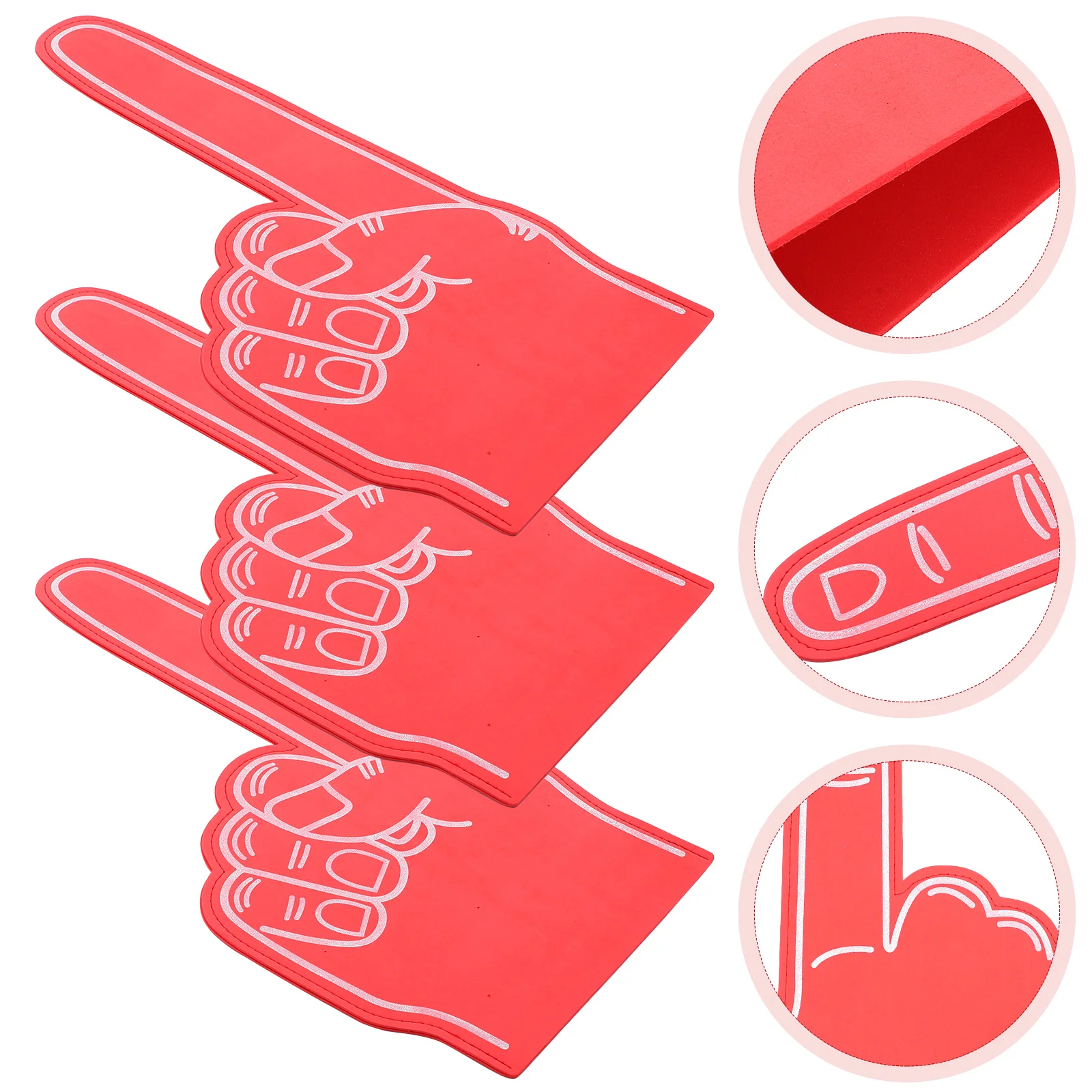 

3 Pcs Sponge Football Foam Fingers for Sporting Events Sports Party Favors Decorations Red Noisemakers