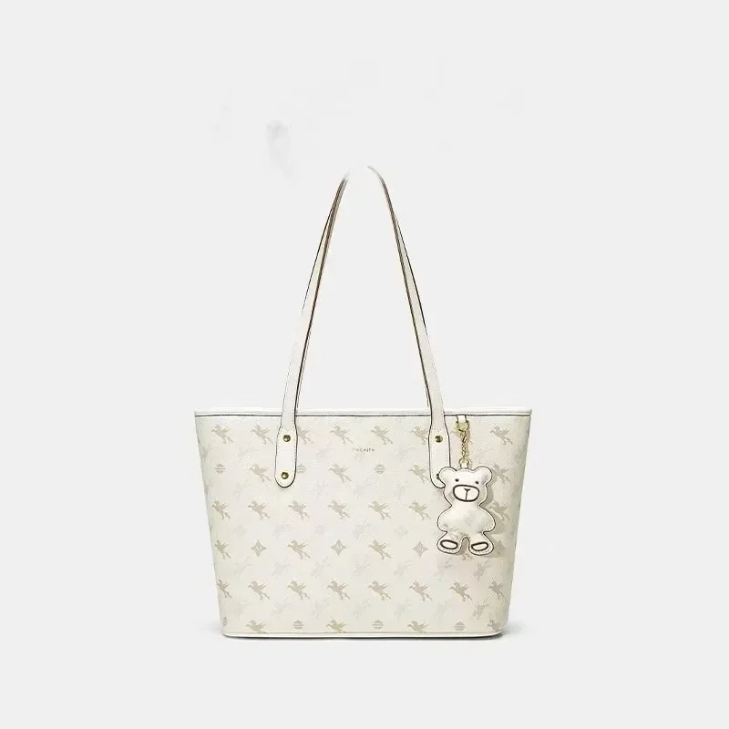 

Parisian Chic Crossbody Bag - Retro-Inspired Leather Tote With Letter Logo & Multi-Functional Organizational Design