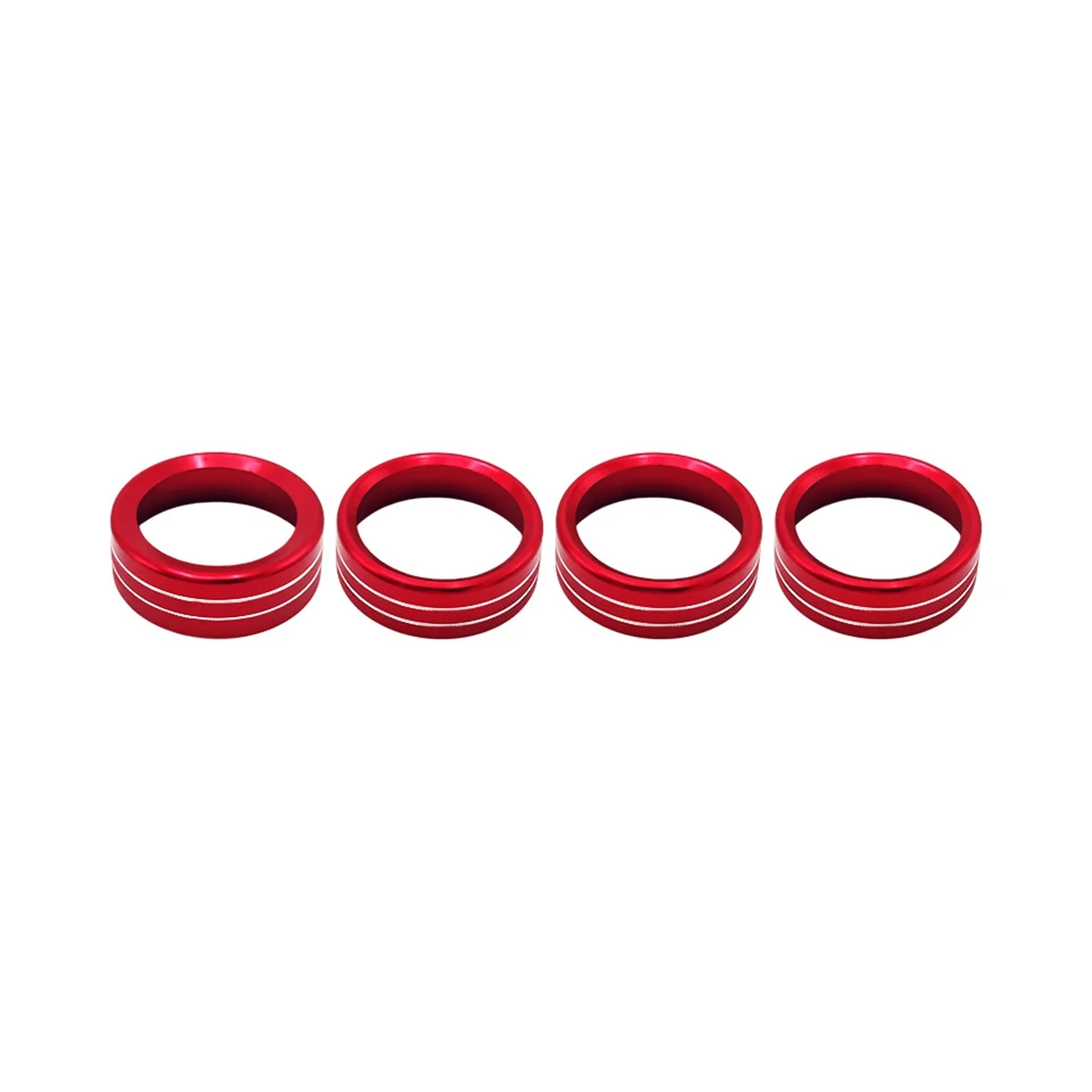 4 PCS Central Control Air Conditioner Switch Knob Ring for Toyota Tacoma 2016-2021 Audio CD Button Knob Cover Set Red