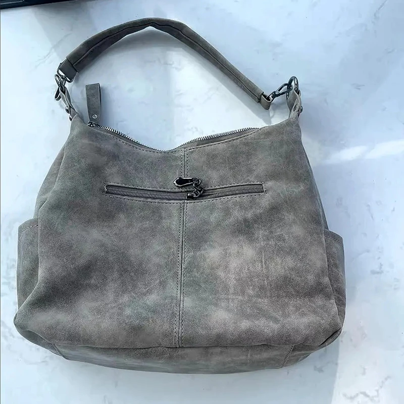 Frauen Umhängetasche Luxus Designer Schräge Quer Einzelnen Schulter Tasche Große Kapazität Handtaschen Retro Matte PU Leder Hobos – Detail 5