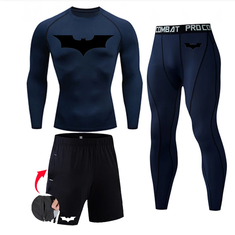 Compression Sports Thermal underwear Men Winter Second Skin Fitness Tights Black Base Layer Sportswear Running Long Sleeve Shirt