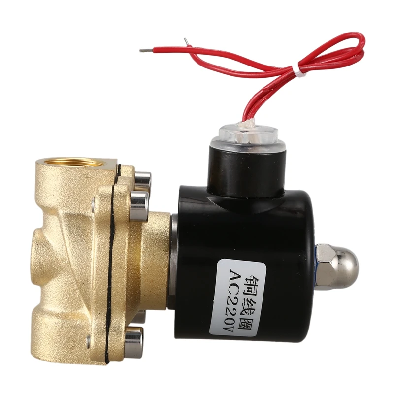 DN15 1/2 Inch AC220V Brass Electric Solenoid Valve With Two-Way Two-Position For Water / Oil / Gas