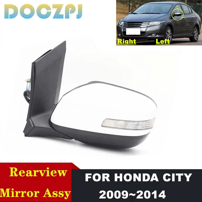 

1 шт. 5/7 шт. автоматическое складное зеркало заднего вида в сборе для HONDA CITY 2009 2010 2011 2012 2013 2014 со светодиодным указателем поворота