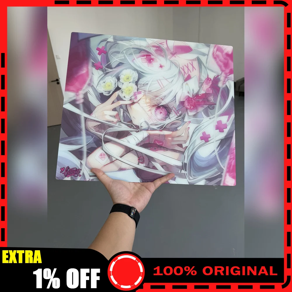 LUMEN CURE Coated Tempered Glass Mouse Pad 490x420mm Speed Gaming Desk Mouse Mat for FPS Esports PC Gamer Accessory