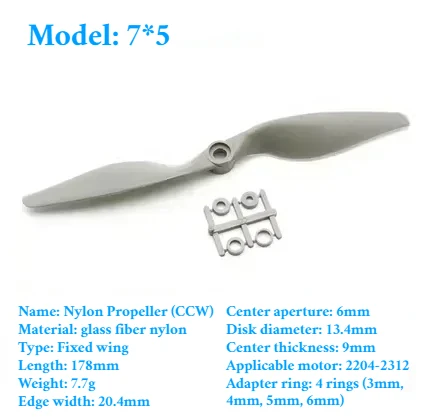 2PCS Gemfan Apc Nylon Propeller 5x5/6x4/7x5/8x4/8x6/9x6/10x5/10x7/11x5,5/12x6/13x6,5/14x7/16x8/17x10 Requisiten Für RC Modell Flugzeug