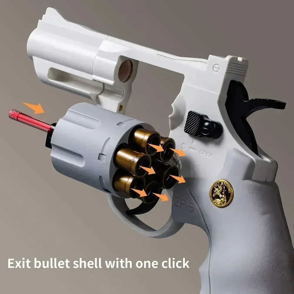 ZP5 357 Automatic Launcher Continuous Firing Pistol Revolver Mechanical Soft Dart Bullet Toy Gun Children Adult Outdoor Weapon