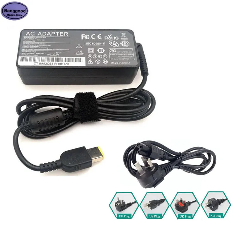 20V 3.25A 65W USB Pin Type Laptop Charger w/ AC Power Cable for Lenovo E431 E550 E560 S431 T440s T440 X240 X270 X260 G410 G500