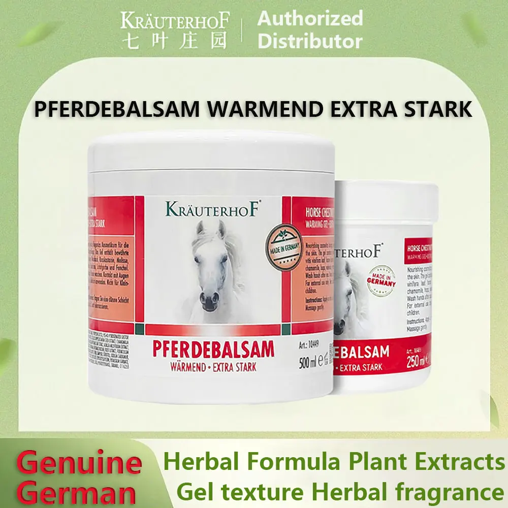 Niemiecki Krauterhof Pferdebalsam Warmend Extra Stark Horse Chestnut Balm Warming Massage Gel Relax Calm Muscle Massage Cream 250ml