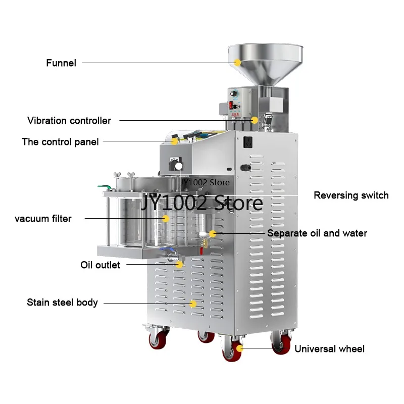 220V High Output Olive Oil Extraction Machine Steel Motor Commercial Avocado Oil Press for Farm Use