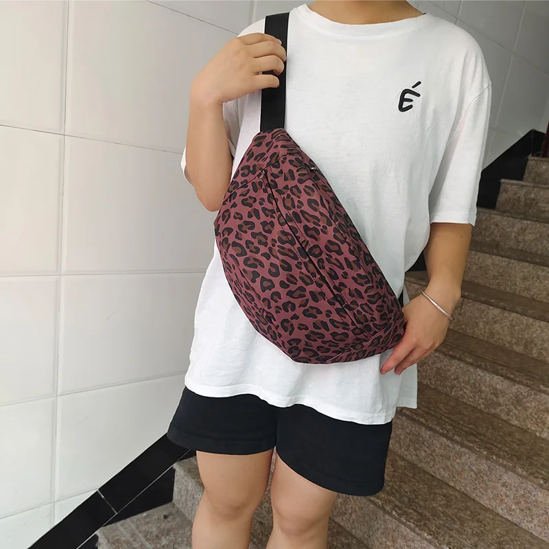 

Поясная сумка с леопардовым принтом в стиле ретро, уличная трендовая поясная сумка, женская нагрудная сумка, нейлоновая поясная сумка, женские сумки через плечо, кошелек для телефона