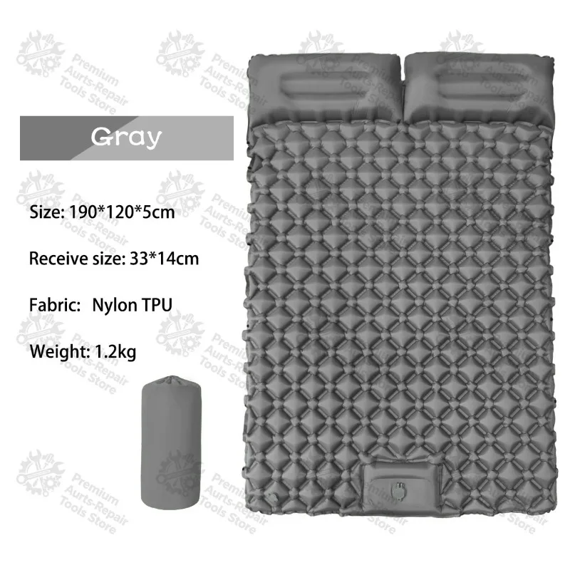 Double Person Inflatable Sleeping Pad, Portable Air Mattress for Outdoor Camping Tent, Moisture Resistant Sleeping Mat