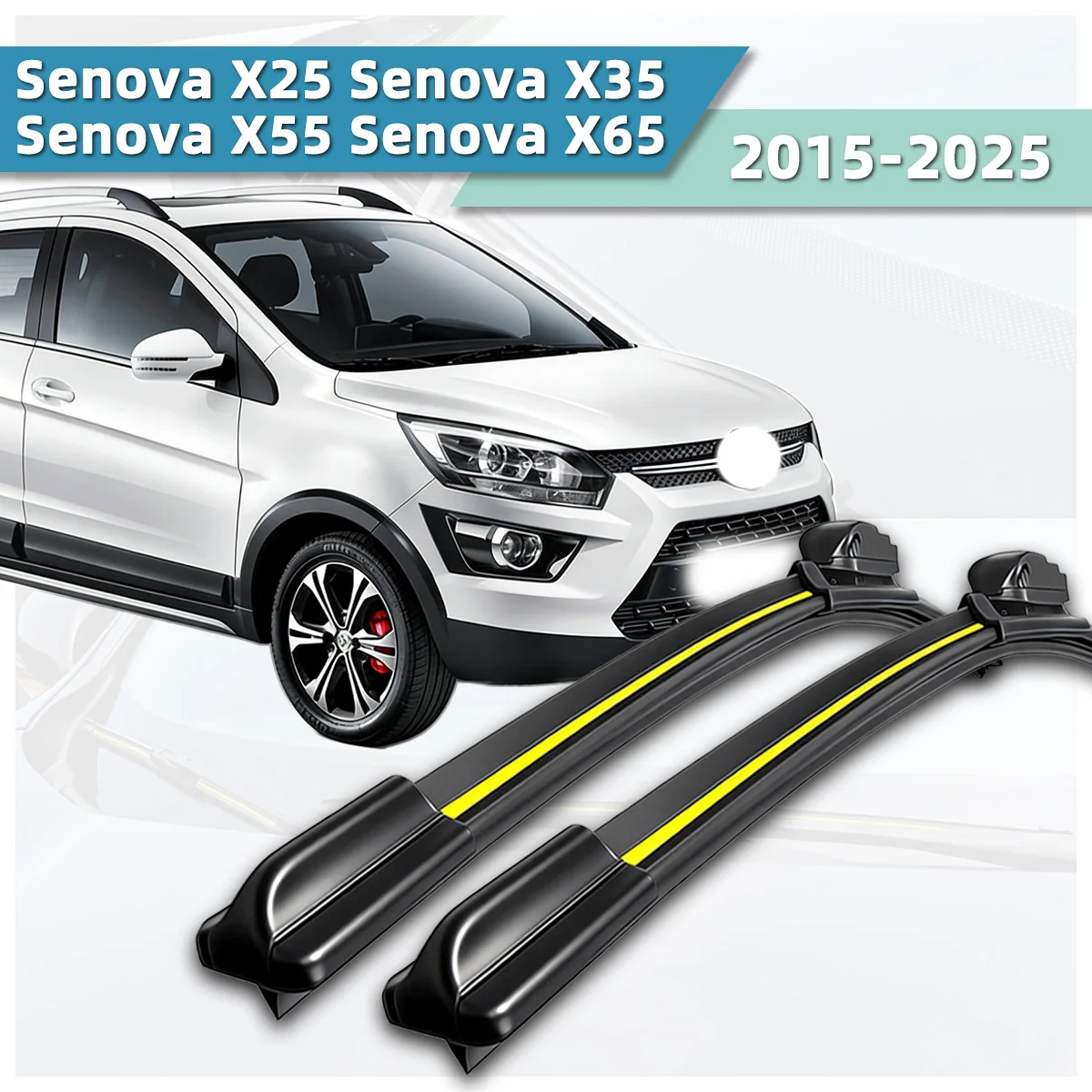 

Подходит для BAIC Senova X25/X35/X55X/X65 (2015-2025) — Бесшумная бескаркасная щетка стеклоочистителя из натурального каучука для лобового стекла автомобиля, автозапчасть