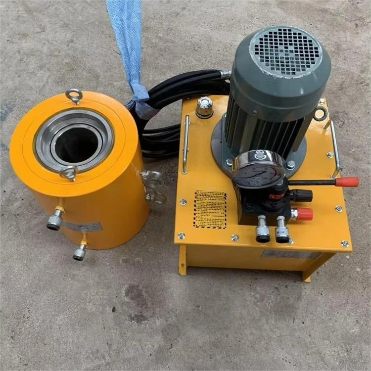 300T hollow hydraulic jack for rear tension electric preload hollow plunger 400 t hydraulic pressure jack cylinder