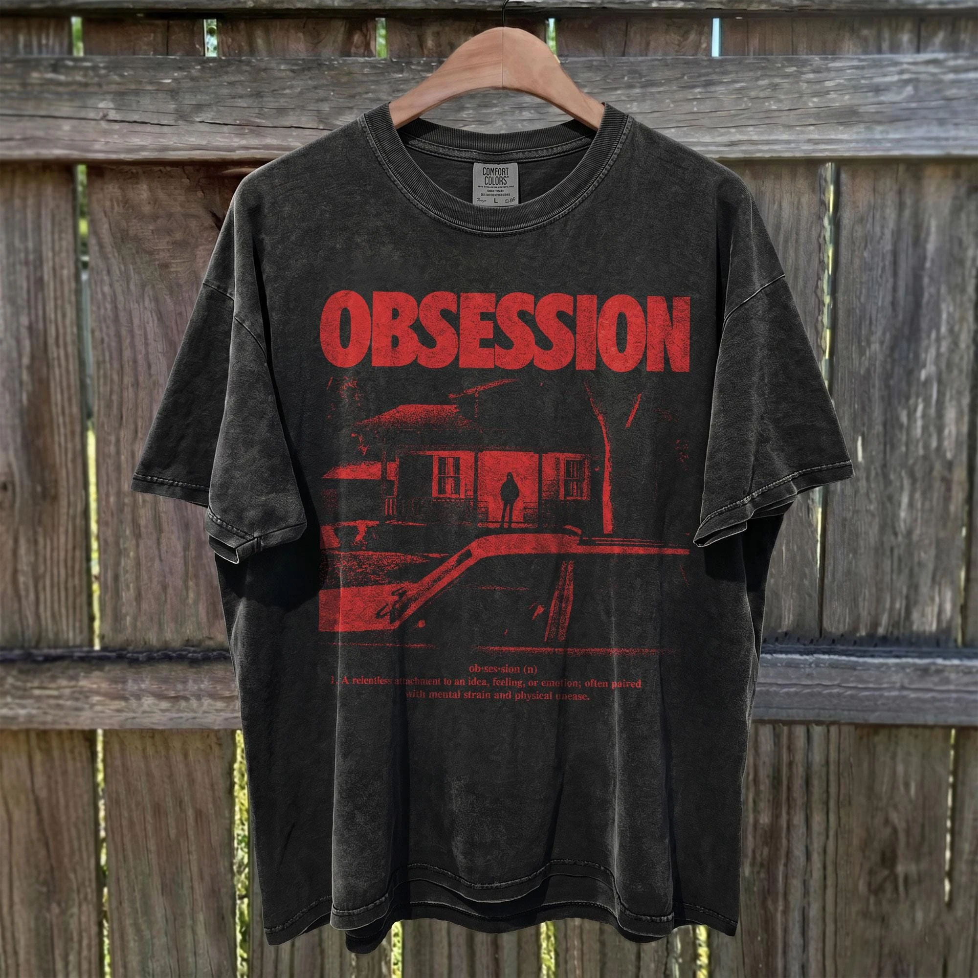 Obsession 2026 Gothic Horror Graphic Vintage Comfort Colors Shirt Women's Round Neck T-Shirt for Summer