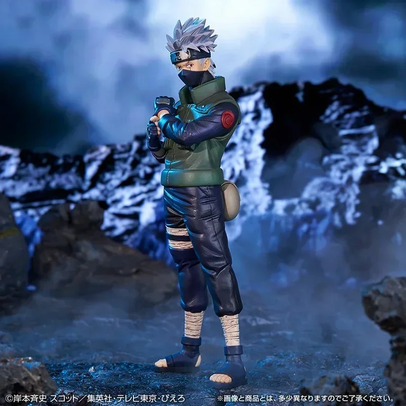Bandai naruto anime figura shippuden uchiha sasuke hatake kakashi namikaze minato figura de ação coleção modelo brinquedos presentes