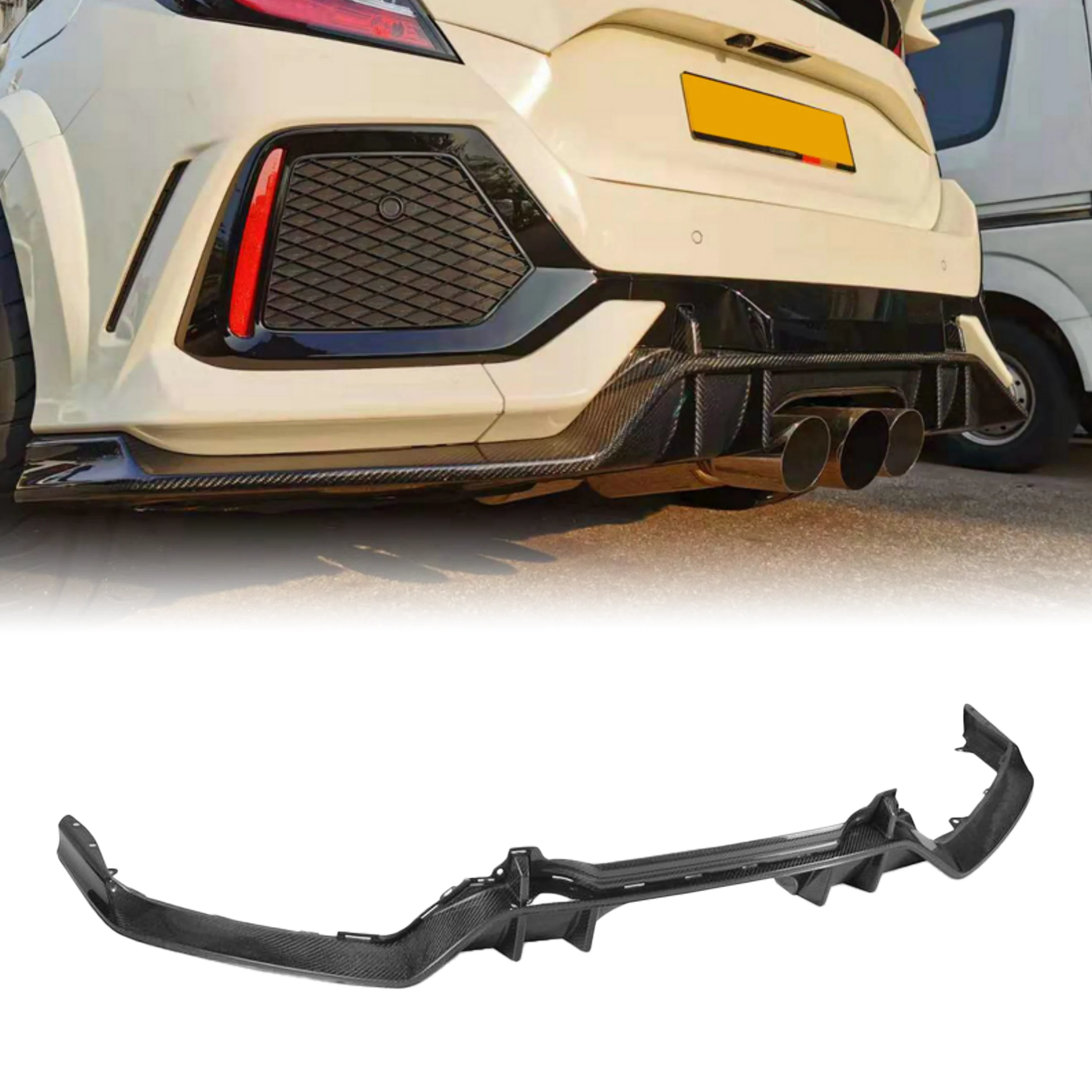 

USA Warehouse for Honda FK8 CIVIC TYPE-R OEM Carbon Fiber Rear Bumper Lip