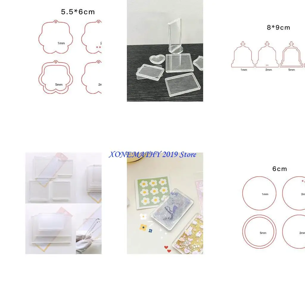 

F42F Различные стили Пластиковые прозрачные блюда для брелок для поделок для проектов DIY