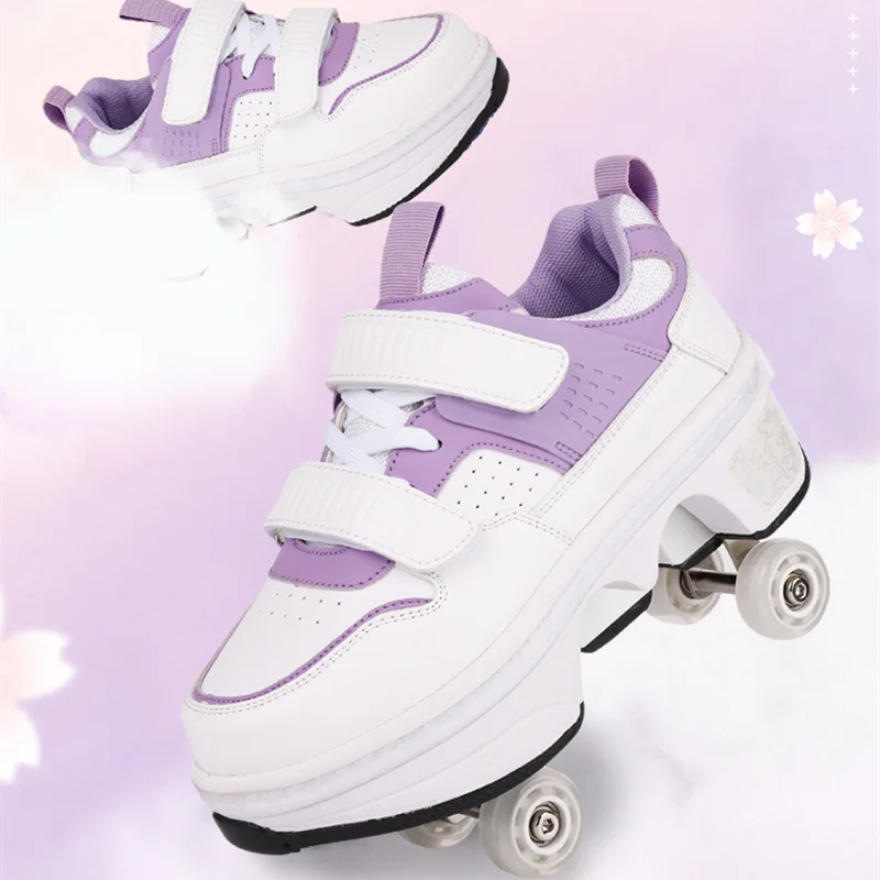 

New Deformation Parkour Shoes Roller Skating Shoes Kids Adults Unisex Sneakers Street Urban Fitness FSK Quad Skating Shoes