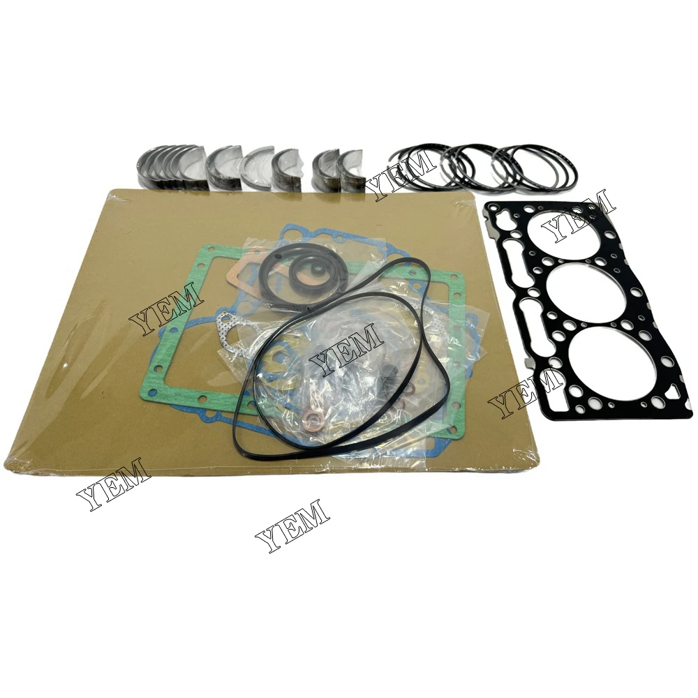 Overhaul Re-ring Kit Piston Rings+Gasket Kit+ Engine Bearing For Kubota D1005 B2100  B2100DT BX2660,B2320HSD