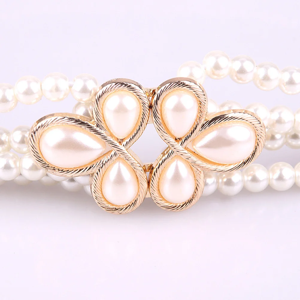 

1Pcs Pearl Design Dress Waist Belt Adjustable All-Match Casual Waistband Fashion Waist Chain for Party Gown Dress Accessories