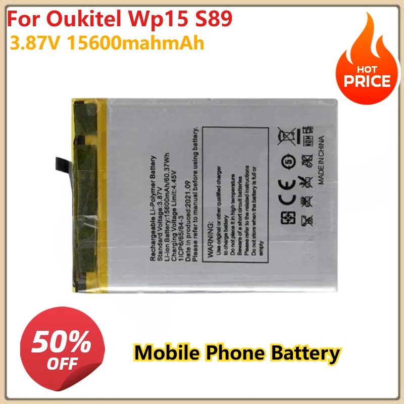 

Высококачественная батарея для Oukitel Wp15 S89 3,87 В 15600 мАч Сменные аккумуляторы для мобильных телефонов