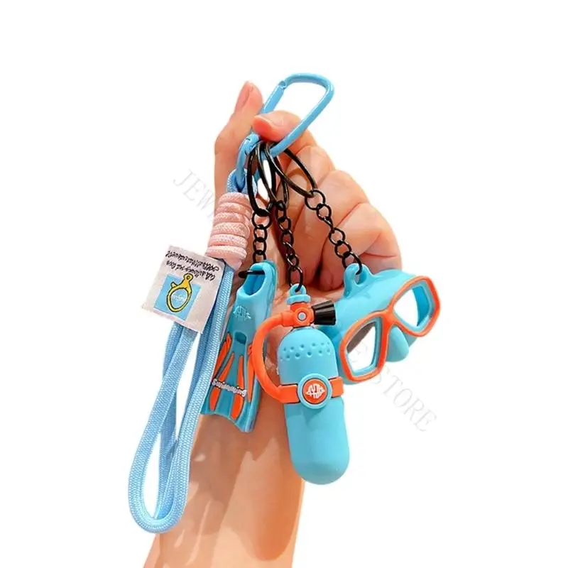 R7UF Ocean Theme Ring Set with Clip Wrist Strap and Mini Diving Pieces for Backpacks, Bags and Organization