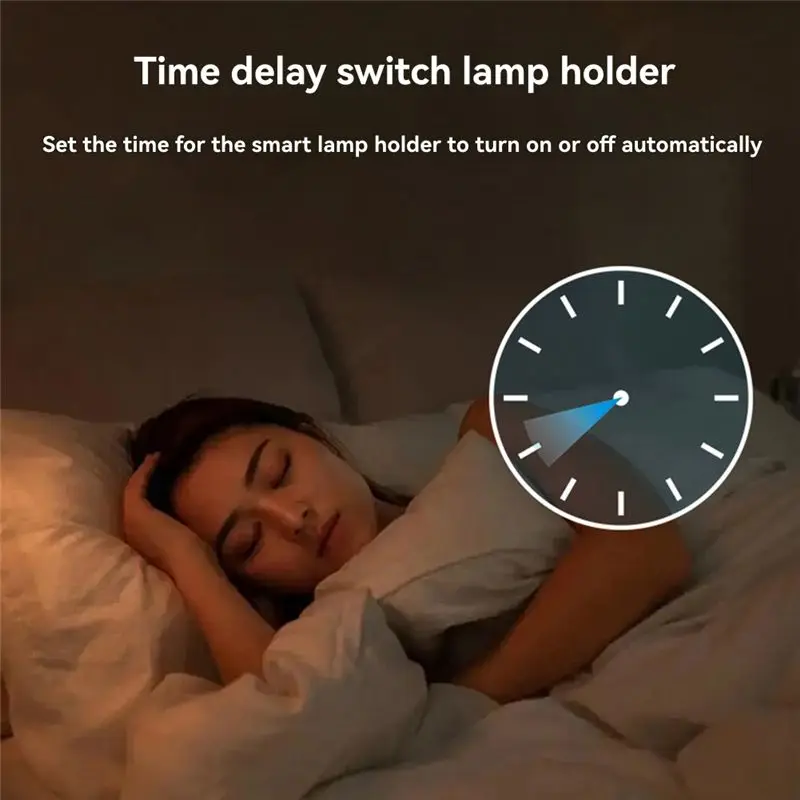 ABUH-Wifi Smart E26 E27 Wiring-Free Lamp Holder App Remote Control Timer Support Alexa/Google Home And Other Voice Control
