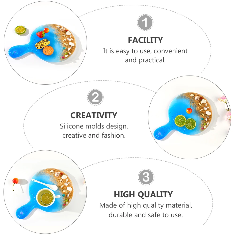 

Silicone Tray Mold H White Unique DIY Coaster Resin Craft Flexible Easy Portable Non Deform Jewelry Accessories Making