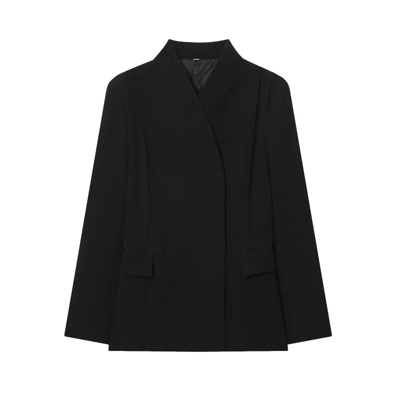 ETJ 2025 dames nieuw modeontwerp driedimensionaal gesneden slank colbert met hoge kraag en bijpassende casual broek