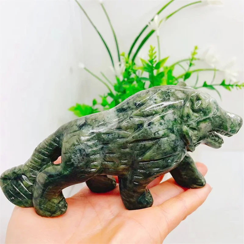 Natural Crystal Quartz Wolf Crystal Animal Carved Reiki Healing Stone Figurine Home Ornaments Decor Gift 1pcs