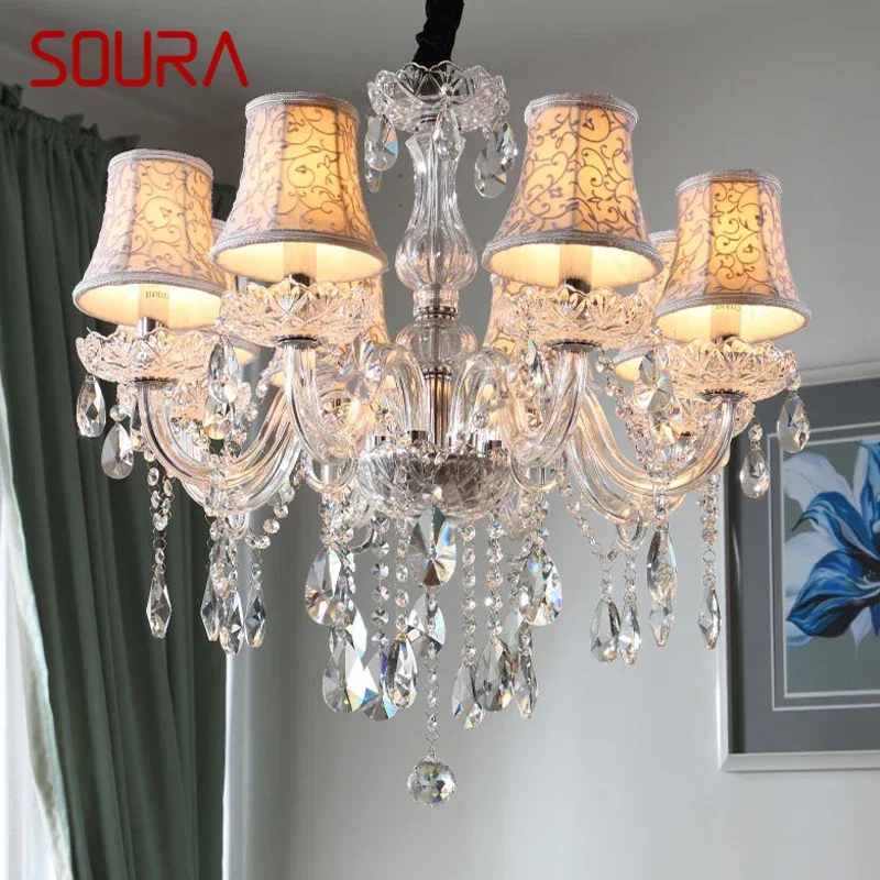 

SOURA Luxurious Style Crystal Pendant Lamp European Candle Lamp Art Living Room Restaurant Bedroom Villa Chandelier