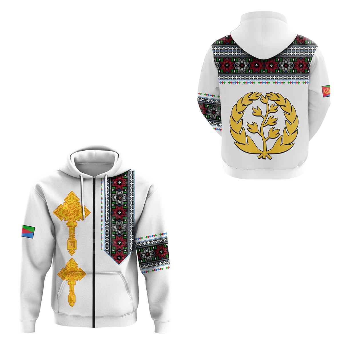 Tessffel NewFashion Black History Africa Country Eritrea Flag Tribe Retro Tracksuit 3DPrint Men/Women Casual Pullover Hoodies A2