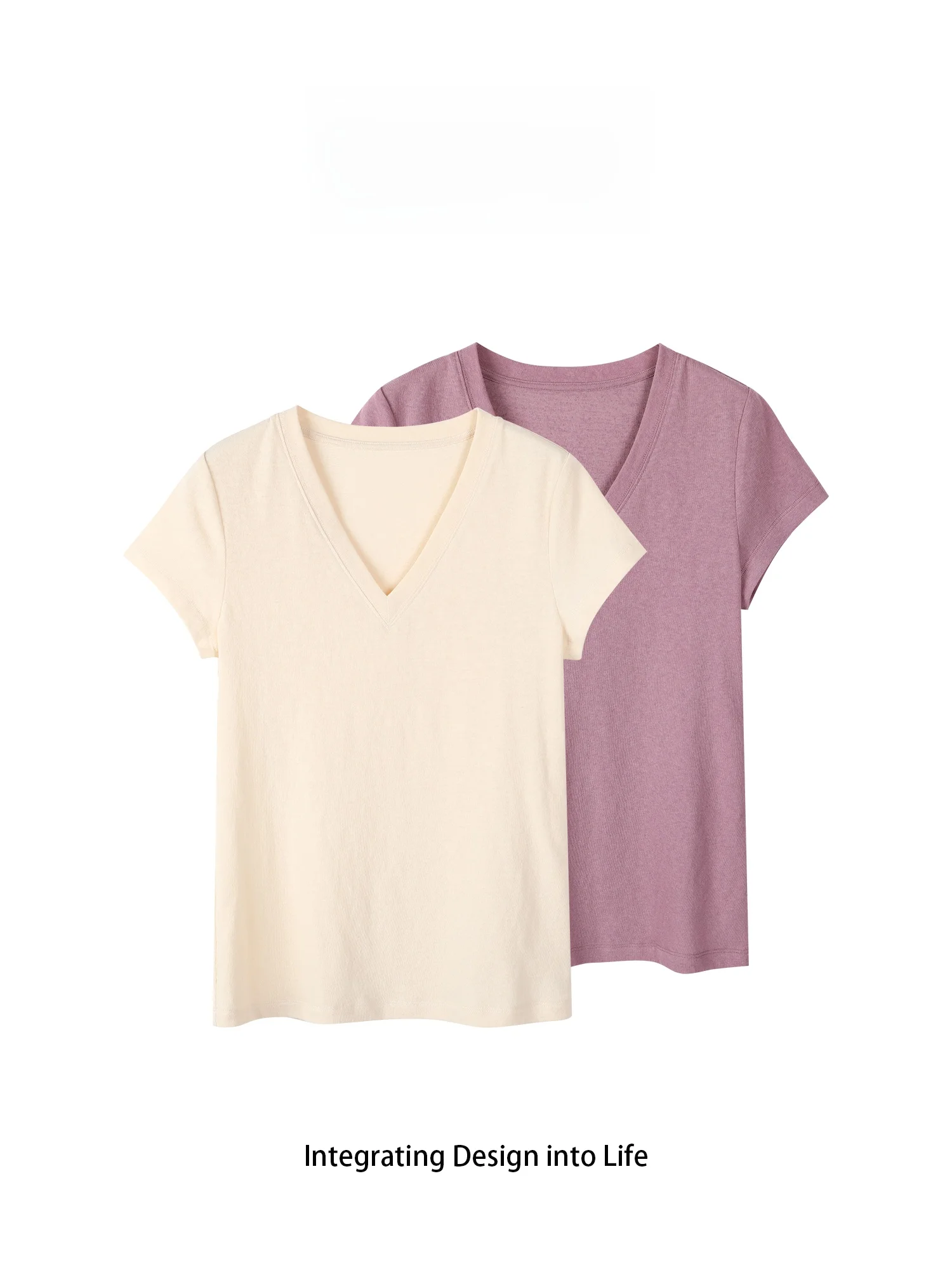 

Chivirin Summer 2025 Women's Loose Fit V-Ne ort Sve T-irt Simple Versatile Casual Top Ele Slimming Effect