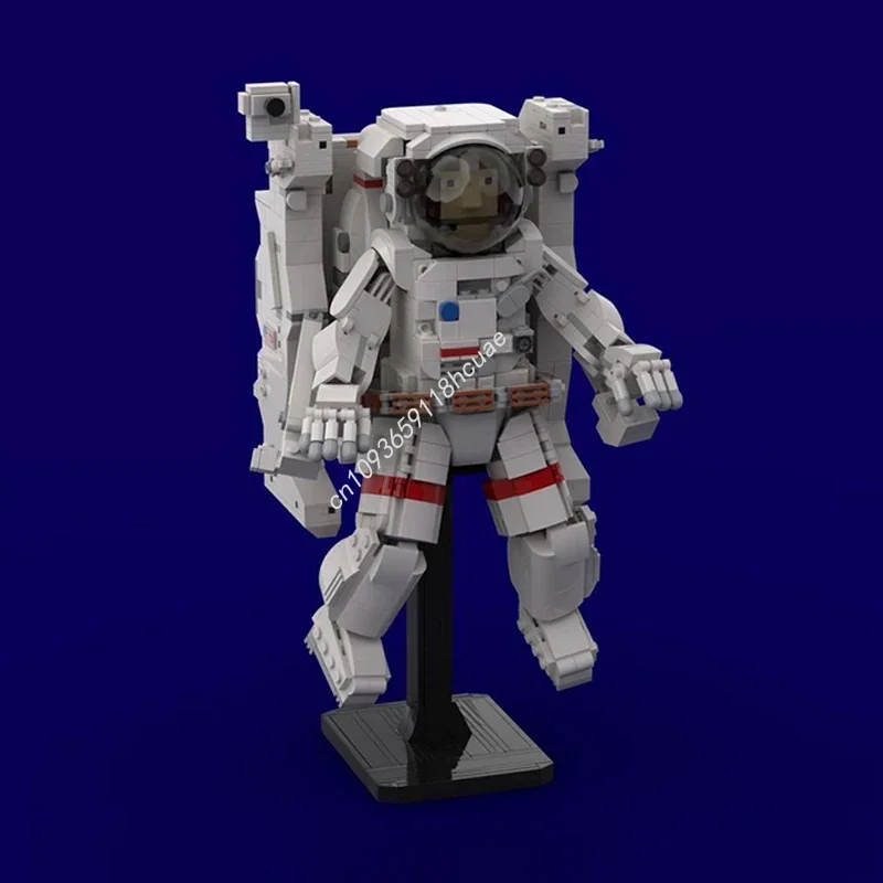 

1291 шт. MOC астронавт: первые непринужденные персонажи космонавта, кирпичная модель, собранные игрушки, креативные детские праздничные подарки