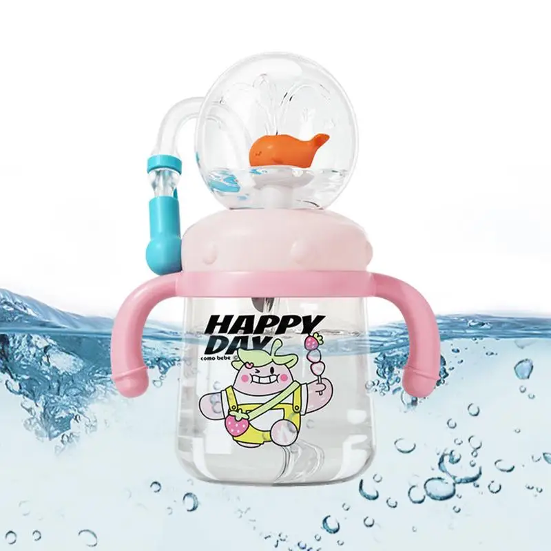 

Детская чашка для питья Кит Squirt, милый фонтан для сквирта Sippy, 300 мл, герметичная чашка для питья с распылителем, красочные креативные чашки для малышей