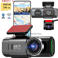 4K Dashcam Mini Camera Recorder GPS Wifi 24H Parking Dual Lens With  1080P Black Box Room Rearview Camera Night Vision