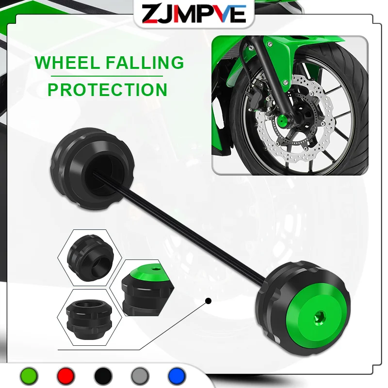 

NINJA Motorcycle CNC Front Wheel Fork Slider Axle Crash Protector Cap For Ninja650 18-24 Ninja1000SX 23-24 ninja650 ninja1000sx