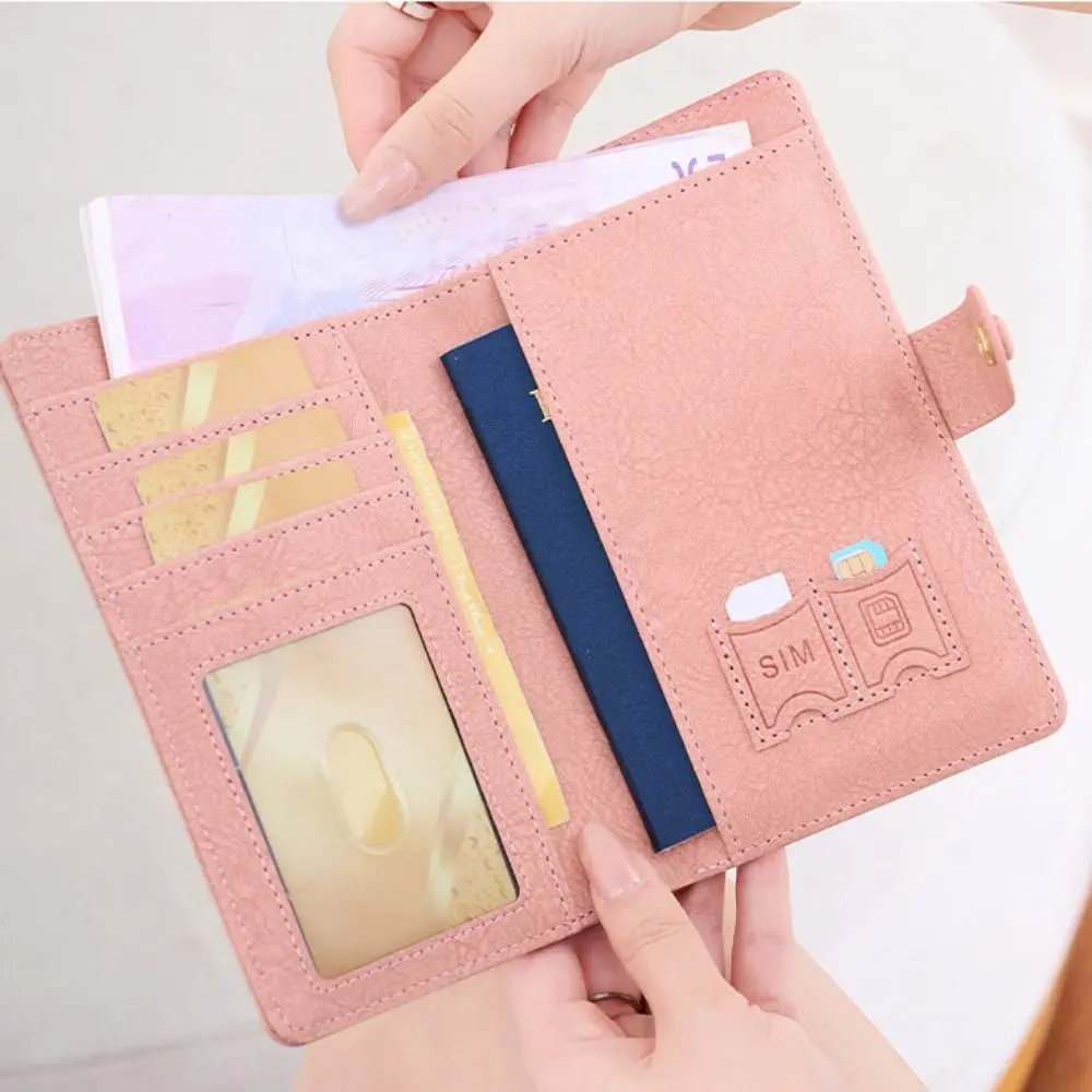 กระเป๋าใส่บัตรอเนกประสงค์ กระเป๋าใส่พาสปอร์ต กระเป๋าใส่ตั๋ว กระเป๋าเดินทาง  วัสดุ PU สำหรับผู้หญิง